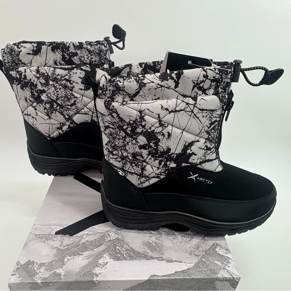 ARCTIX Womens sz 7 Cracked Marble White Quilted Faux Suede Tracer Boot NEW - Picture 5 of 12